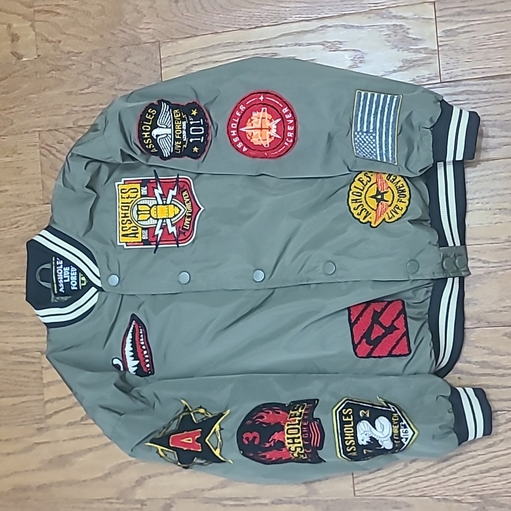 Assholes Live Forever bomber jacket Sz Large - Picture 5 of 7